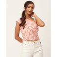 thumbnail image 3 of Moomaya Printed One Shoulder Ruffled Tops, Sleeveless Casual Summer Crop Top, 3 of 8