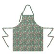 thumbnail image 2 of Green Christmas Floral Apron-Garden Aprons for Women with Pockets-Cotton Linen Waterproof Kitchen Cooking Gardening Aprons Adjustable for Kitchen,Cooking,BBQ and Salon 32"x27", 2 of 7