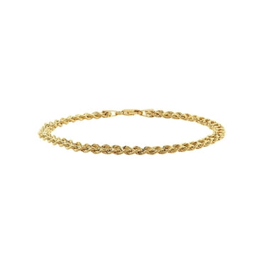 Brilliance Fine Jewelry 10K Yellow Gold Hollow Rope Bracelet,7.5"