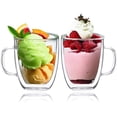 thumbnail image 1 of HSHDLDF Tasses en Verre, Verres à Boire Isolés à Double Paroi avec Poignée, Ensemble de 2 Tasses (Verres à Eau 400 ml), 1 of 7