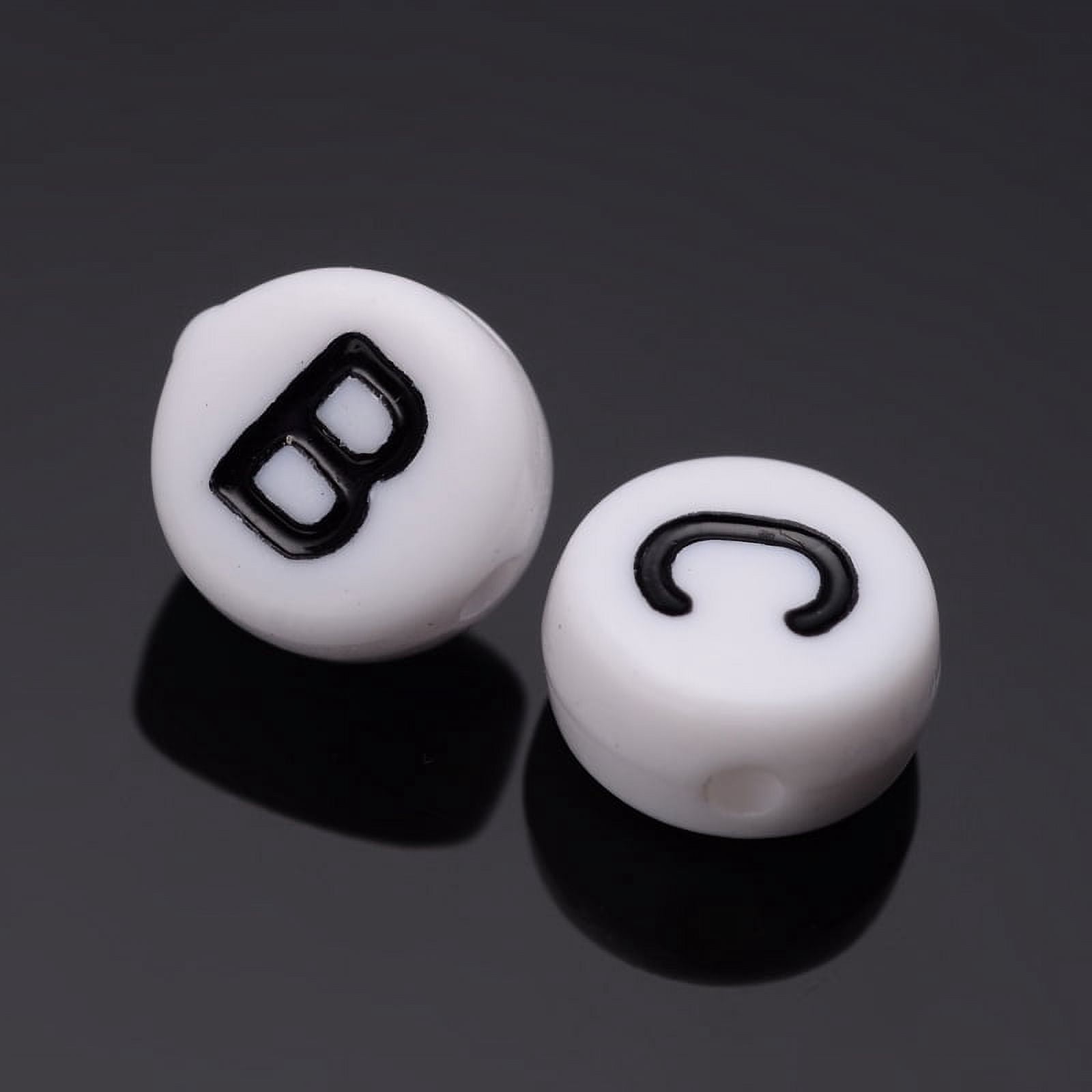 Acrylic Horizontal Hole Letter Beads Mixed Letters Flat Round Random Mixed Letters 7x4mm Hole: 1mm 3500pcs/500g