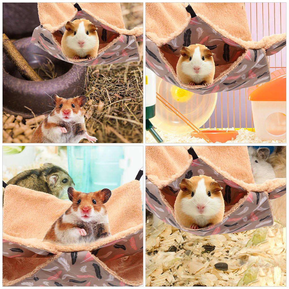OULII Wear-Resistant Hanging Chinchilla Hammock Breathable Cotton Pet Cage Accessory for Small Animals
