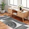 thumbnail image 3 of GlowSol 2'x6' Hallway Runner Rug Indoor Modern Geometric Stripes Print Non Slip Bedroom Runners for Laundry Kitchen, Black, 3 of 7