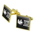 thumbnail image 1 of Dogs are the Best People Funny Humor Square Cufflink Set - Silver or Gold, 1 of 6