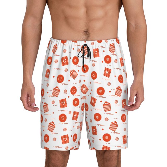Fotbe Pastry Pantalones Cortos de Pijama para Hombre, Ropa de Dormir, Pantalones de Pijama Cortos para Hombre-X-Large