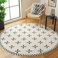 thumbnail image 2 of SAFAVIEH Melody Leinster Geometric Polyester Area Rug, Ivory/Black, 4' x 4' Round, 2 of 11