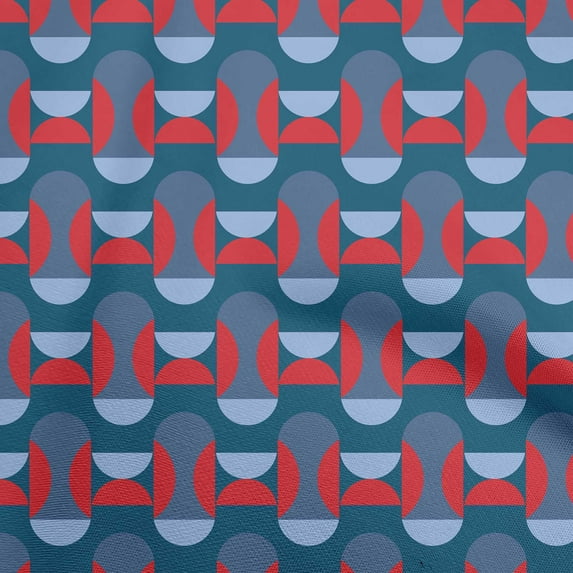 oneOone Cotton Flex Medium Blue Fabric Geometric Sewing Craft Projects Fabric Prints By Yard 40 Inch Wide