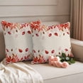 thumbnail image 2 of Red Leaf Outdoor Waterproof Pillow Covers, Fall Plant Country Vintage Watercolor Beige Decorative Square Throw Pillowcase Sofa Cushion Sham for Patio/Couch/Chair, 18"x18" 2 Pack, 2 of 8