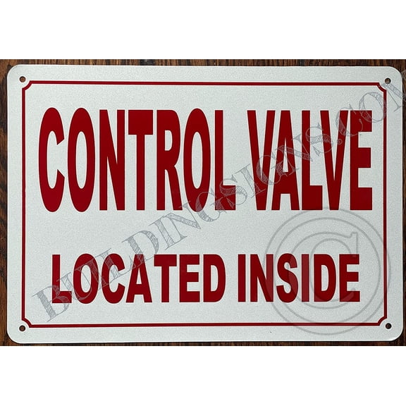 Control Valve Located Inside Sign (White, Reflective, Aluminium 7X10,Rust Free) (ref-2201)