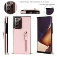 thumbnail image 5 of Nalacover Zipper Wallet Case for Samsung Galaxy Note 20 Ultra, Luxury PU Leather Crossbody Lanyard Shoulder Strap Magnetic RFID Blocking Cover with Kickstand Card Slots Holder Shockproof Case,Pink, 5 of 11