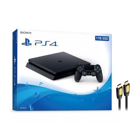 Sony PlayStation 4 Slim Storage Upgrade 1TB SSD PS4 Gaming Console  with Mytrix High Speed HDMI - PS4 Internal Fast SSD - JP Version Region Free