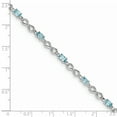 thumbnail image 2 of 925 Sterling Silver Rhodium-plated Blue Topaz Bracelet, 2 of 6