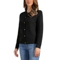 thumbnail image 4 of Knitted Cardigan for Women Button Down Crew Neck Long Sleeves Sweaters Outwear XL Black, 4 of 6