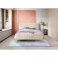 thumbnail image 5 of Pemberly Row Wood and Fabric Upholstered Queen Platform Bed in Ivory, 5 of 5
