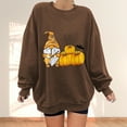 thumbnail image 1 of 2023 Chandail en Molleton de Mode pour Femmes 50 % de Rabais Liquidation Mode Automne Hiver Halloween Nain Citrouille Imprimé Décontracté Sport Col Rond Survêtements Manches Longues, 1 of 1