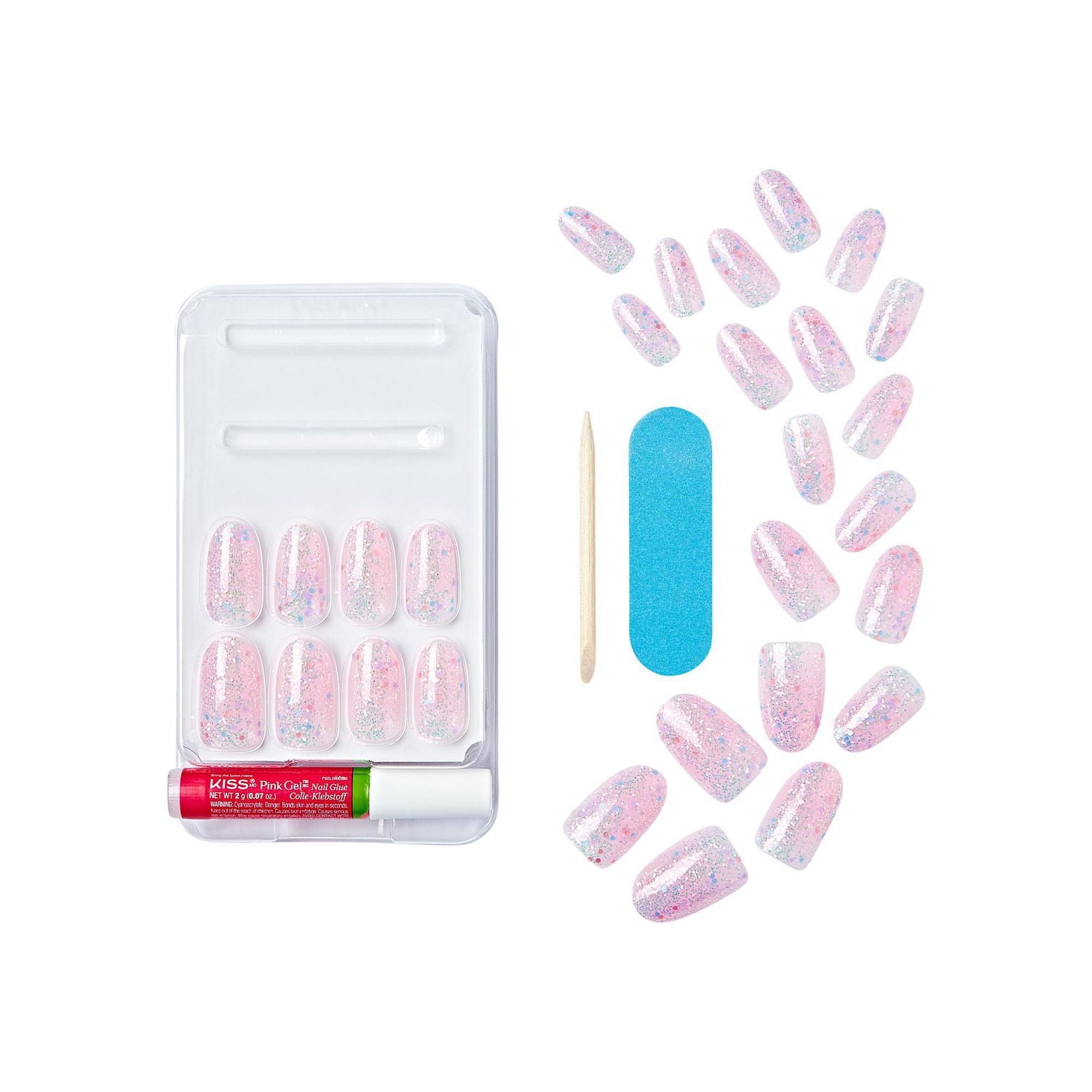 KISS Gel Fantasy Dreamdust, Diamonds 4 Me, Medium Oval, 28 count., Diamond 4 Me