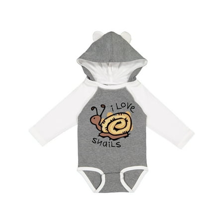 

Inktastic I Love Snails Gift Baby Boy or Baby Girl Long Sleeve Bodysuit