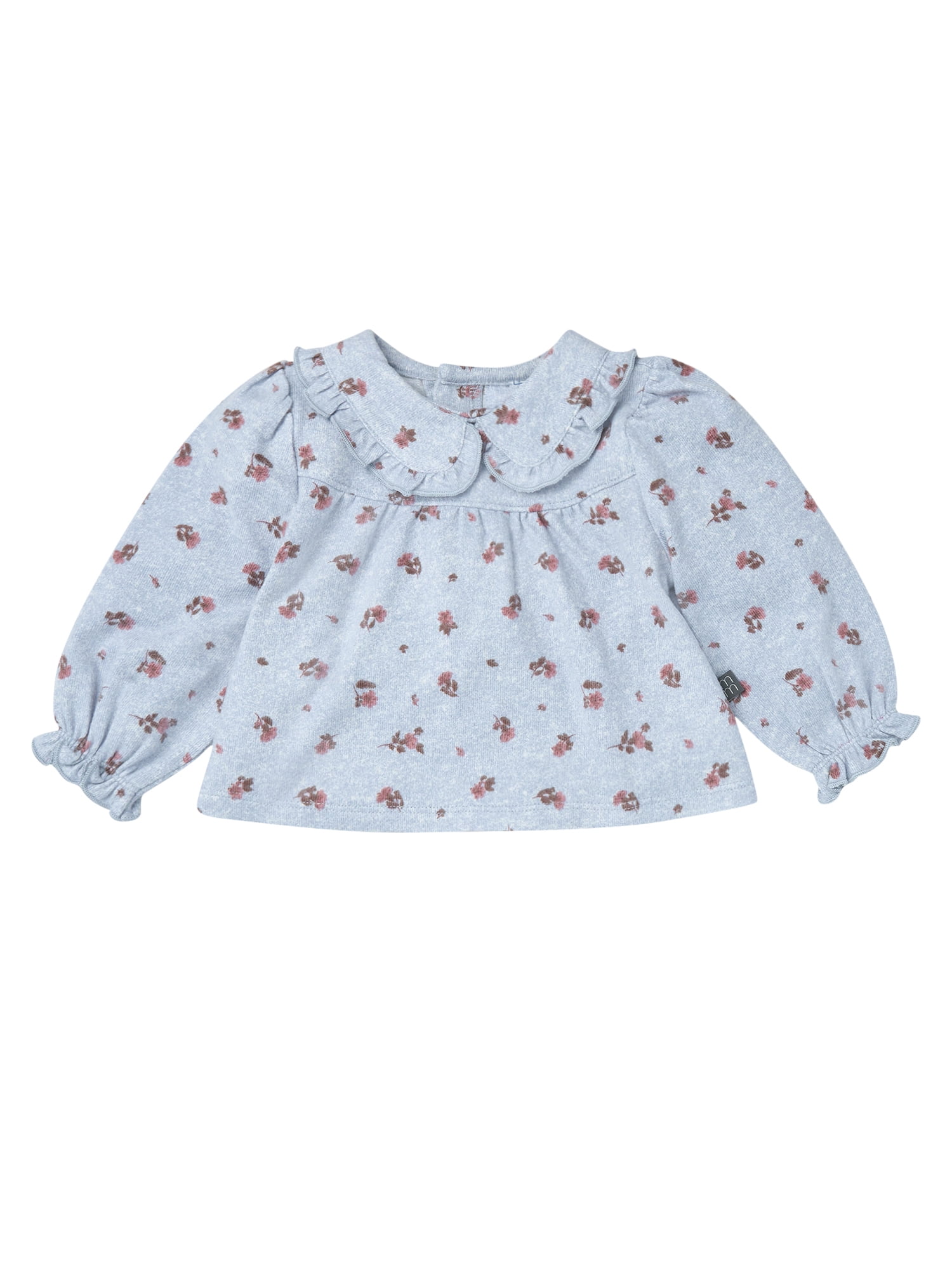 Modern Moments by Gerber Baby Girl Ruffle Collar Top and Hem Pant Outfit Set, 2-Piece, Sizes 0/3 Months - 24 Months