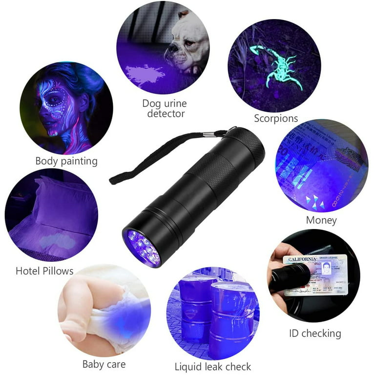 ULTRAFIRE UV Flashlight for Resin Curing, 395nm LED UV Curing Light,  Zoomable Blacklight Flashlight for Pet Urine, Cat Dog Stains, Bed Bug,  Household