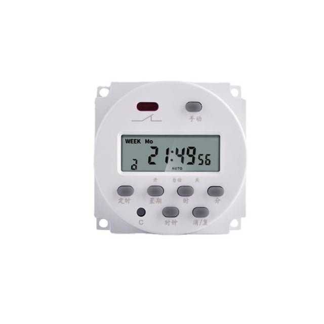 Injueey Interruptor de tiempo, caja de publicidad programable semanal Digital, lámpara de calle, temporizador, relé de precisión, riego electrónico Electrónica 110V
