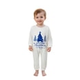 thumbnail image 2 of Pijamas navideños familiares a juego, camiseta con estampado de árbol y letras y pantalones a cuadros. Ropa de dormir para estar en casa., 2 of 10