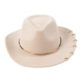 thumbnail image 4 of yuksok Cowboy Hat Big Casual Fashion Classic Photo Props Sun Hat Cowgirl Hat Beige, 4 of 9