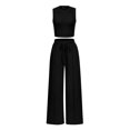 thumbnail image 1 of Conjunto de Ropa Casual para Mujer PRETTYGARDEN Top Corto sin Mangas Negro XL, 1 of 8