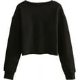 thumbnail image 3 of Amazhiyu Womens Pullover Cropped Hoodie Casual Fleece Crop Top for Fall Winter, 3 of 6