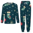 thumbnail image 3 of Christmas Snow Socks Men's Pajama Set Sleepwear Pjs Lightweight Long Sleeve Crewneck Shirts and Bottoms Soft Comfy Sleep Sets L, 3 of 5