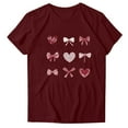 thumbnail image 2 of Ounisa Love Heart Bows Graphic Tees Cute Shirt Women Loose Fit Short Sleeve Top Valentines Shirts, 2 of 5