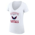 thumbnail image 2 of Women's G-III 4Her by Carl Banks White Washington Capitals Super-Slim Fit Lightweight Team Logo Graphic V-Neck T-Shirt, 2 of 3