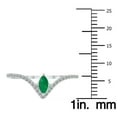 thumbnail image 4 of SZUL Women's 1/4 Carat TW Emerald and Diamond V Shape Ring in 10K White Gold, 4 of 6