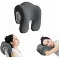 thumbnail image 5 of Neck Pillow Ergonomic Adjustable Extra Firm Neck Support for Office Chair Universal Fit for High Back Executive Chairs 2-in-1 Cervical Neck Pillow for Headrest&Desktop-Black, 5 of 9