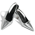 thumbnail image 6 of Women Kitten Heels Slingback Low Heel Pumps Dress Shoes for Women Closed Pointed Toe Pearl Heels for Work Wedding Bridal, 6 of 7
