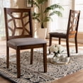 thumbnail image 2 of Baxton Studio Abilene Mid-Century Grey Fabric Upholstered and Walnut Brown Finished Dining Chair Set of 2, 2 of 7