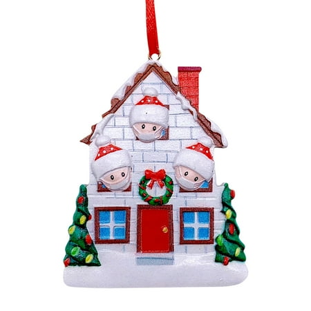 

Chiccall Christmas Family DIY Handwritten Greetings Snowman Masks House Pendant Christmas Tree Decorations Christmas Decor Indoor Outdoor on Clearance