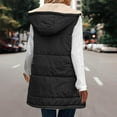 thumbnail image 5 of Womens hooded vest fleece Sleeveless Fleece Sherpa Jacket Reversible Zip Up Hoodie Pockets Warm Casual Loose Coat Fall Winter Clothing Outerwear, 5 of 5