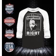 thumbnail image 2 of Shop4Ever Men's The Time is Always Right to Do What is Right MLK Raglan Baseball Shirt Small Black/White, 2 of 4