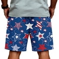 thumbnail image 4 of CIENVNSTG Men's Patriotic USA Flag Print Shorts Drawstring Elastic Waist Casual Shorts for Independence Day Party Blue L, 4 of 6