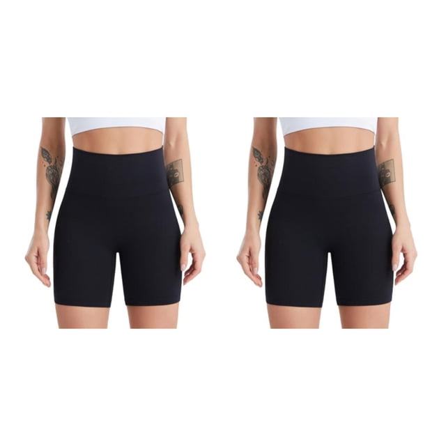 Jumpingount Pantalones cortos de cintura alta para mujer, mallas con bolsillo lateral para levantamiento de cadera, mallas cortas de secado rápido Type1 NO1