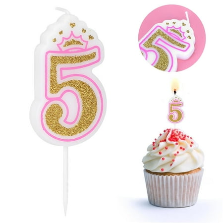 New Girls Kids Birthday Candle Party Crown Smoke free Cake Candles ...