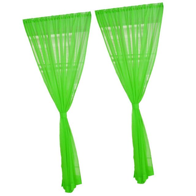 ziyahi 2 Panneaux Rideau de Cuisine Voilage Porte Fenêtre Voilage Rideau de Fenêtre Voilage Vert - 200x270cm