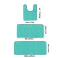 thumbnail image 3 of Beautynvta Memory Foam Bath Mat Set, 3 Pieces Quick-Dry Absorbent Bath Mats and U-Shaped Contour Rug for Bathroom, Non-Slip and Soft Comfortable, Light Blue, 3 of 8
