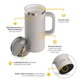 thumbnail image 3 of RTIC 16 oz Ceramic Lined Insulated Road Trip Travel Mug, Leak-Resistant Lid, Cool Grey, 3 of 8