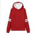 thumbnail image 3 of Uootdi Womens Oversized Long Sleeve Sweatshirt Striped Casual Fleece Hoodies Fall Winter Hooded Pullover Tops Drop Should Gift er Y2K Clothes, 3 of 4