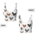 thumbnail image 5 of Xecao Retro Rooster for Sports Bra with Removable Pads, Crop Tank Top Design, Women's Longline Sports Bra - Non-Wired - XX-Large, 5 of 9