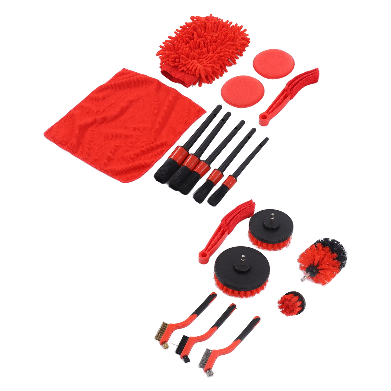 Riousery 18-Piece Car Cleaning Tools Kit Detailing Brush Set for Universal Vehicles Dashboard, Interior, Exterior Air Vents & Wheels (13.39 inches / 34 cm)