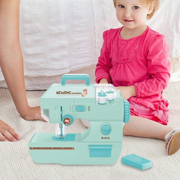 Máquina de coser eléctrica, máquina de reparación, juguete de aprendizaje, artesanía para , simulación Azul perfke mini maquina de coser electrica