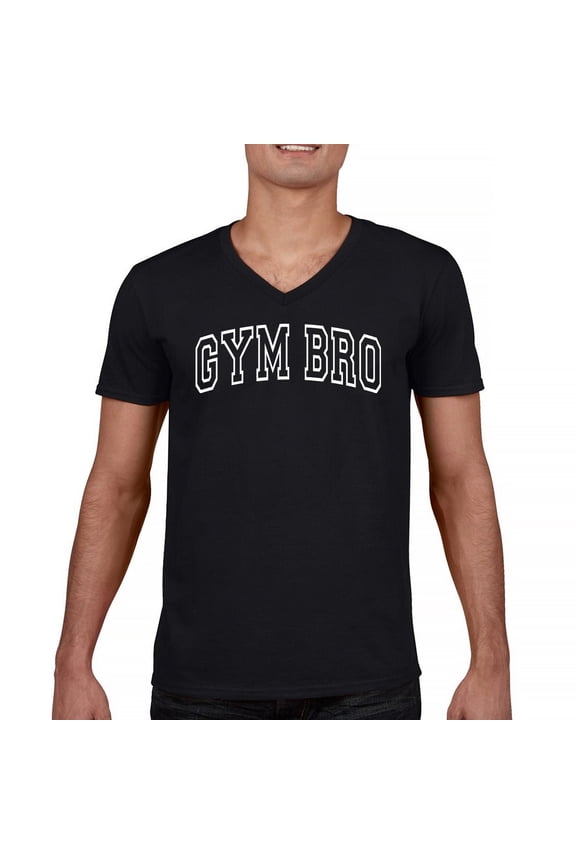 Gym Bro Men's V-Neck T-shirt Fitness Alpha Sigma Workout Rat Pump Cover Rizz