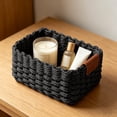 thumbnail image 5 of Small Wicker Basket, Handwoven Paper Rope Storage Baskets with Handles, Decorative Organizing Bins for Home, Desk, Bathroom Kitchen Storage Gifts, 5 of 6